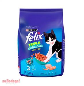 Oferta de Alimento Purina Félix Delicias Del Mar 1.5 kg. por $94.4 en SuBodega