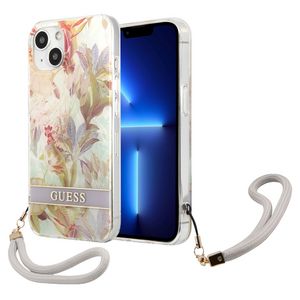 Oferta de Funda Guess Flower Stripe iPhone 13 Morado por $399 en Mobo