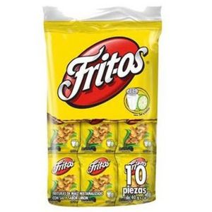 Oferta de Sabritas Fritos Sal 10 pz de 40 gr por $52.6 en Scorpion