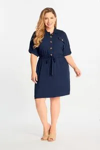 Oferta de 026386 Vestido Casual Marino Dama por $529 en Mundo Terra