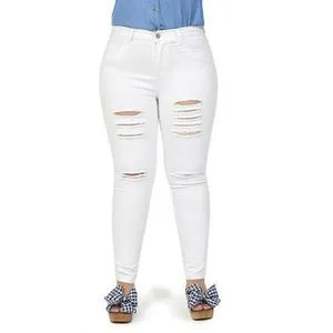 Oferta de 019519 Pantalǟ¶ün Mezclilla Detalle Desgarrado Tallas Extra por $589 en Mundo Terra