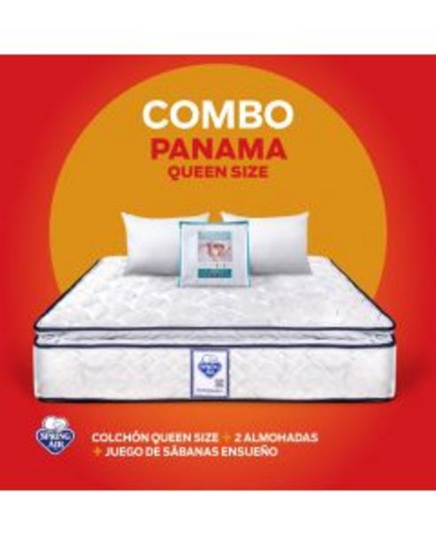 Oferta de Spring Air Colchón Panama Queen Size  + Juego de Sabanas Ensueño + 2 Almohadas por $5399 en Super Colchones