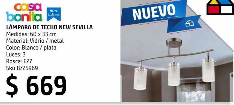 Oferta de Lámpara de Techo New Sevilla 3 Luces por $669