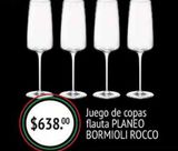 Oferta de Juego de copas flauta Planeo Bormioli Rocco por $638 en La Comer
