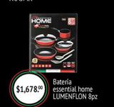 Oferta de Batería de cocina essential home Lumenflon 8pz por $1678 en La Comer