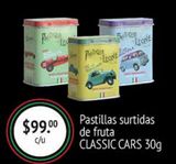 Oferta de Pastillas surtidas de fruta Classic Cars 30g por $99 en La Comer