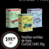 Oferta de Pastillas surtidas de fruta CLASSIC CARS 30g por $99 en Fresko