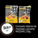 Oferta de Croissants rellenos de chocolate o durazno MASSIMO 250G por $69 en Fresko