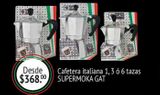 Oferta de Cafetera italiana 1,3 o 6 tazas SUPERMOKA GAT por $368 en Fresko