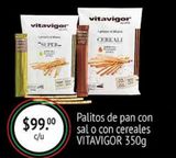 Oferta de Palitos de pan con sal o con cereales VITAVIGOR 350g por $99 en Fresko