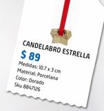 Oferta de Candelabro Estrella Dorado por $89 en Sodimac Homecenter