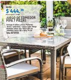 Oferta de Juego Comedor 7 Piezas Pipa Ratán por $7999 en Sodimac Homecenter