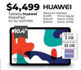 Oferta de Tablet Huawei por $4499 en Office Depot