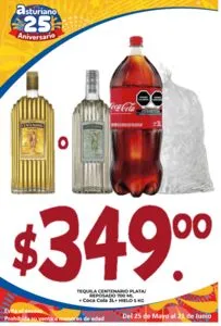 Oferta de TEQUILA CENTENARIO PLATA/REPOSADO 700 ML + COCA COLA 3L+ HIELO 5 KG x $349.00 por $349 en El Asturiano