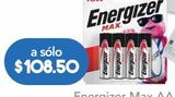 Oferta de Energizer Pilas Max aa 4 Piezas  por $108.5 en Farmacia San Pablo