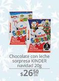 Oferta de Chocolate con leche Kinder  por $26.5 en La Comer