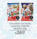 Oferta de Chocolate con leche sorpresa Kinder 20g por $26.5 en La Comer