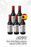 Oferta de Vino tinto rioja crianza blend Cune 187ml por $109 en Fresko