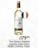 Oferta de Vino blanco Ardeche merlot blanc PIERRE CHANAU 750ml por $179 en Fresko