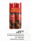 Oferta de 2 pack aromatizante en aerosol manzana canela por $49.9 en Fresko