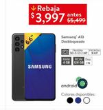 Oferta de Samsung A13 4GB/128GB Desbloqueado por $3997 en Walmart