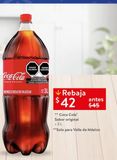 Oferta de Refresco Coca Cola sabor original 3L por $42 en Walmart