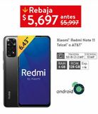 Oferta de Xiaomi Redmi Note 11 6gb/128gb Telcel o AT&T por $5697 en Walmart