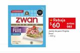 Oferta de Jamón de pavo Zwan 400g por $60 en Walmart
