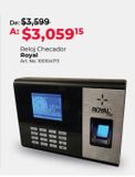 Oferta de RELOJ CHECADOR ROYAL por $3059.15 en Office Depot