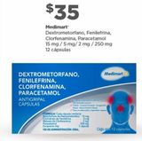 Oferta de Medimart Dextrometorfano, fenilefrina, clorfenamina, paracetamol por $35 en Bodega Aurrera
