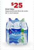 Oferta de Agua Great Value 6 pz 1L por $25 en Bodega Aurrera