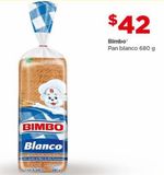 Oferta de Pan blanco Bimbo 680g por $42 en Bodega Aurrera