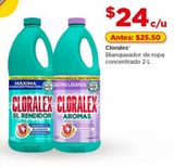 Oferta de Blanqueador de ropa Cloralex 2L por $24 en Bodega Aurrera