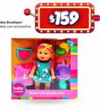 Oferta de Baby boutique Muñeca de bebé con accesorios por $159 en Bodega Aurrera