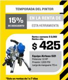 Oferta de Equipo Airless G21 renta por día por $425 en Sodimac Constructor