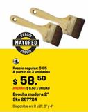 Oferta de Brocha madera 2" por $58.5 en Sodimac Constructor