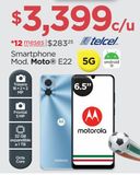 Oferta de Smartphone Mod. Moto E22 por $3399 en Chedraui