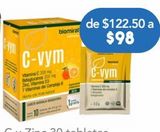 Oferta de C-VYM VITAMINAS C Y B CAJ C/10SOB por $98 en Farmacia San Pablo