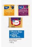 Oferta de Variedad de quesos Great Value 485g por $105 en Walmart
