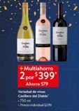 Oferta de Variedad de vinos Casillero del Diablo 750ml por $399 en Walmart