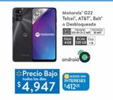 Oferta de Motorola G22 por $4947 en Walmart
