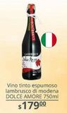Oferta de Vino tinto espumoso lambrusco di modena Dolce Amore 750ml por $179 en La Comer