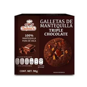 Oferta de Galletas de Mantequilla Triple Chocolate 90 G Taifelds por $45 en Sears