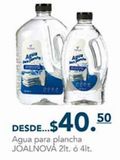Oferta de Agua para plancha Joalnová 2L o 4L por $40.5 en La Comer