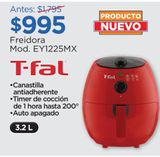 Oferta de T-fal Freidora Mod. EY1225MX por $995 en Chedraui