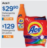 Oferta de Ace Detergente líquido 800 ml por $29.9 en Chedraui