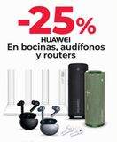 Oferta de Bocinas, audifonos y routers Huawei en Office Depot