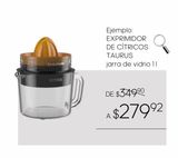 Oferta de Exprimidor de citricos Taurus jarra de vidrio 1L por $279.92 en Woolworth