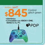 Oferta de Control glitch green •Alámbrico •Compatible con XBOX ONE,  Series X, S y PC por $845 en Chedraui