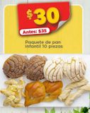 Oferta de Paquete de pan infantil 10 pzas por $30 en Bodega Aurrera
